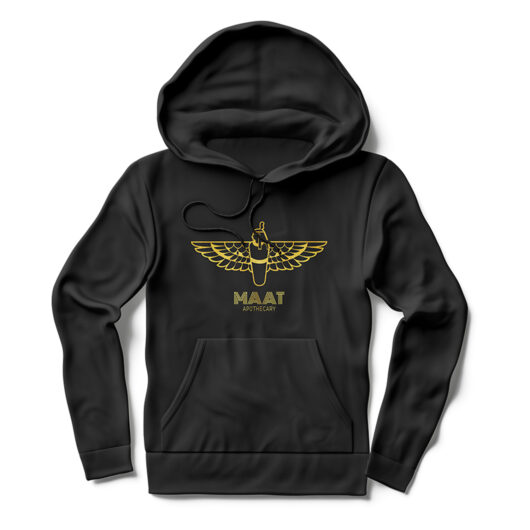 MAAT Hoodie in Black with Gold Leaf